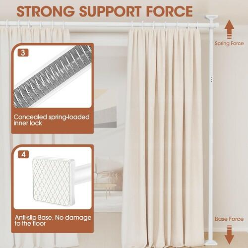 SUNALLY Room Divider Curtain Rod, No Drilling Wall Divider for Room Separation,