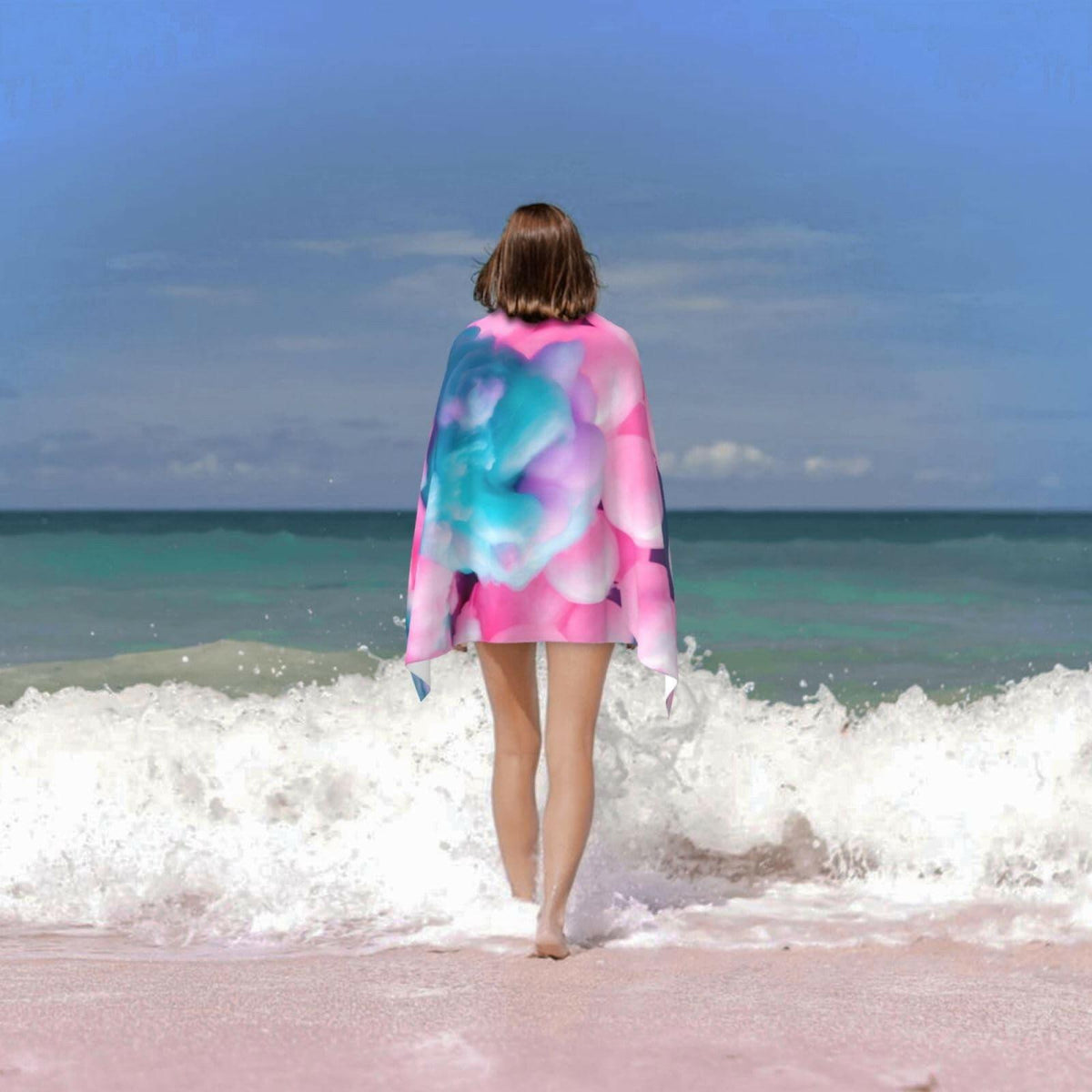 WURTON Red Cotton Candy Print Comfort Beach Towel Your Companion Pool,Camping
