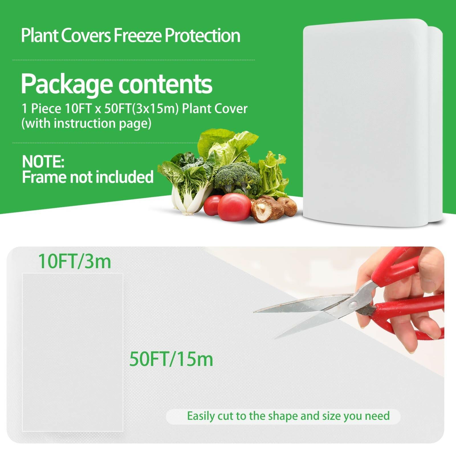 GUKULIVEL Plant Covers Freeze Protection, 10x50ft Green Frost Blanket for