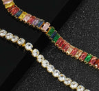 Wovanoo 2 Pieces Tennis Bracelets for Women Cubic Zirconia Bracelet Rhinestone