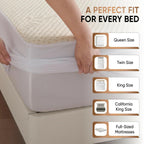 Luxury Waterproof Organic Mattress Protector Full Size - Organic Cotton