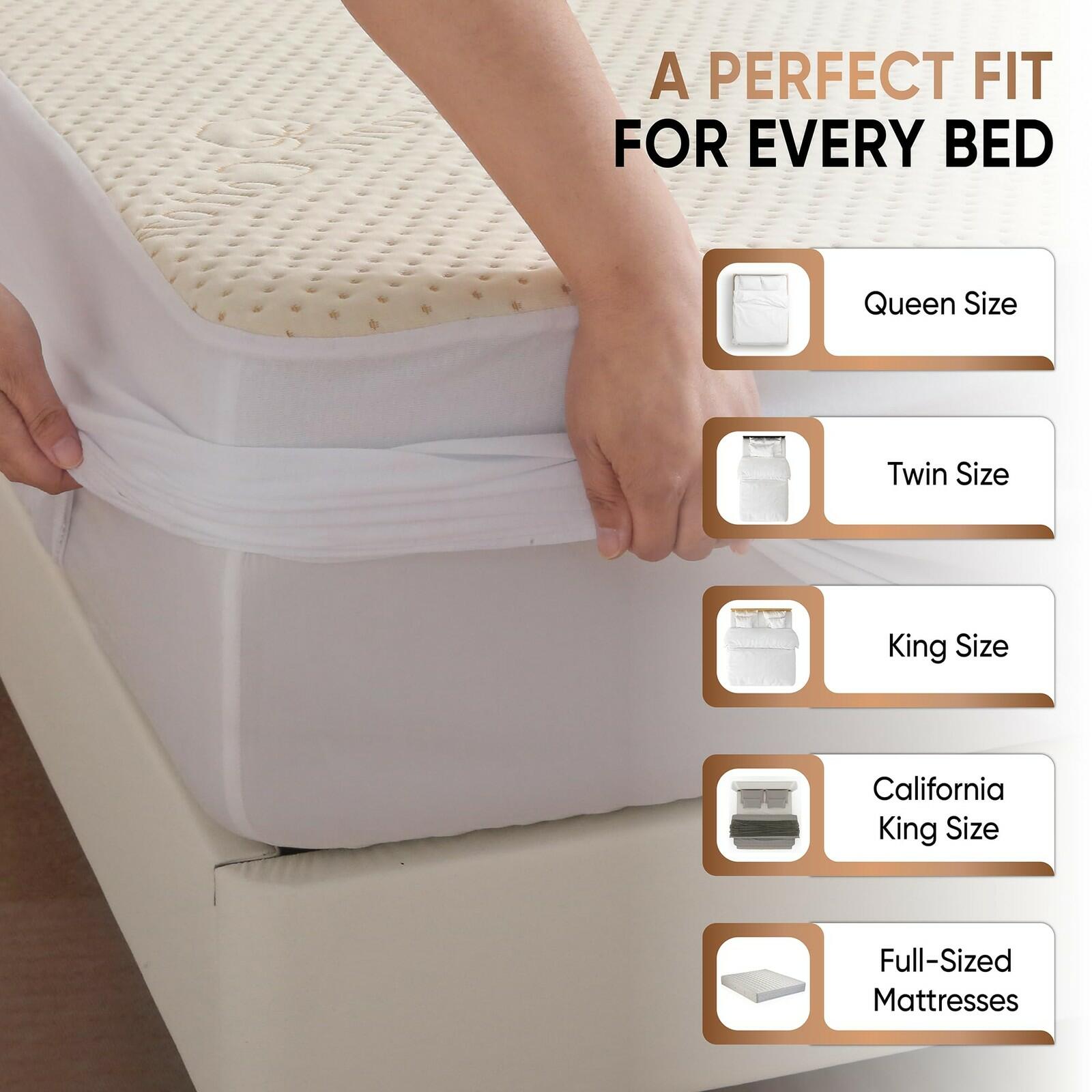 Luxury Waterproof Organic Mattress Protector Full Size - Organic Cotton