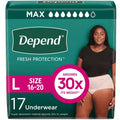 17 count Depend Fresh Protection Adult Incontinence & Postpartum Bladder Leak