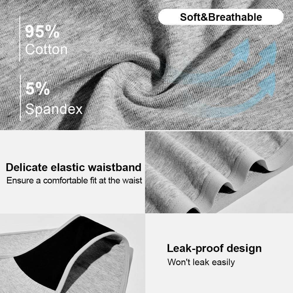 5 Pack Large BATTEWA Womens Leak Proof Underwear Light Incontinence Bikini
