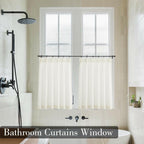 Natural Linen Kitchen Curtains 36" W x 30" L Pinch Pleat Cafe Curtains 1 Panels