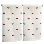 YIXAXKAO 2 Pieces Valentine's Day Hand Towels for Bathroom Red Pink Heart Cotton