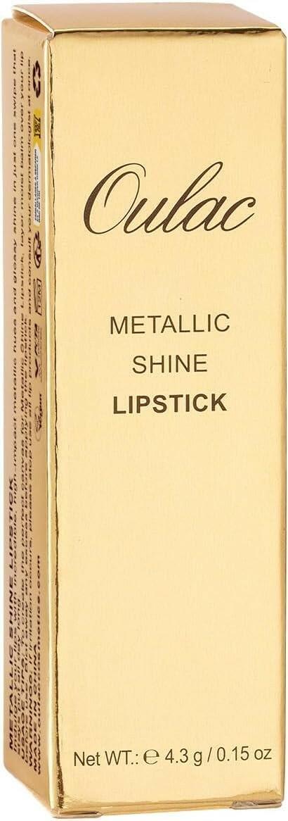Oulac Matte Nude Peach Lipstick with Glow Metallic Finish - Vegan Lipstick for
