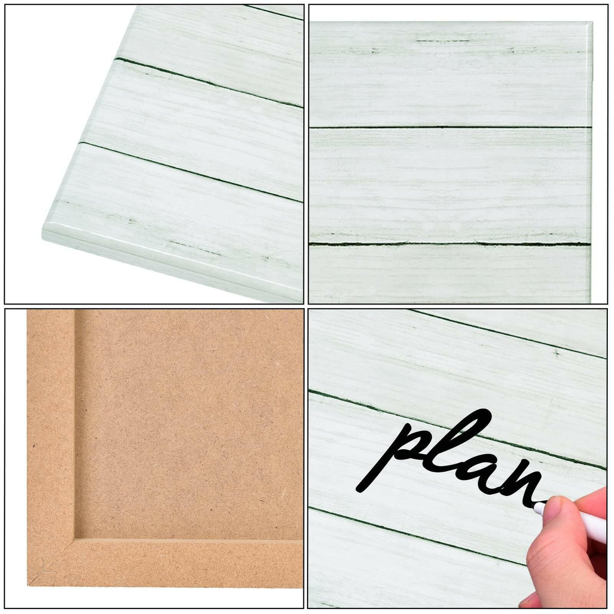 Aitakatta Wooden Planks Print Magnetic Surface Dry Erase Board, 12 x 16 inches