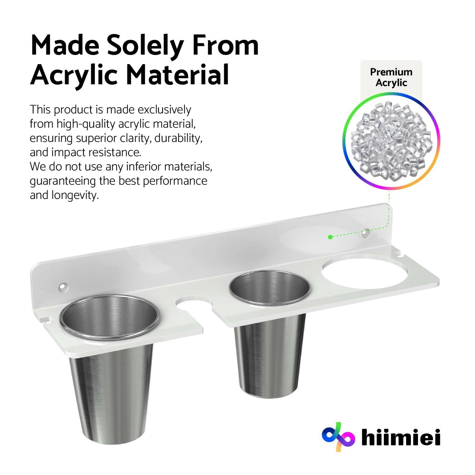 HIIMIEI Hair Tool Organizer Wall Mount, White Acrylic Hot Tool Holder with