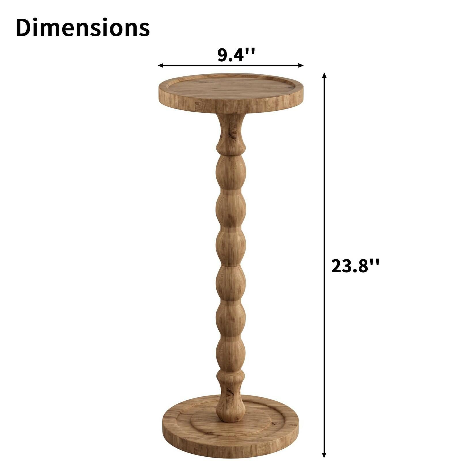 iFaveorr Small Side Table, Rubberwood‌ Drink Table for Small Spaces, Solid Wood