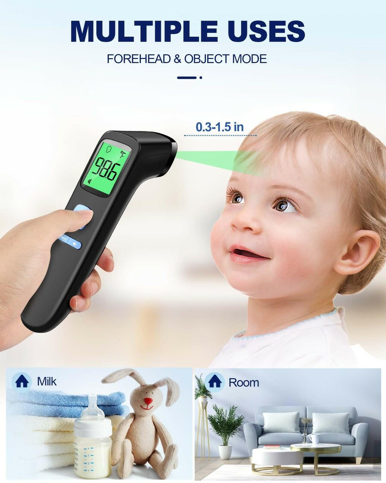 No-Touch Forehead Thermometer for Adults, Infrared Digital Baby Thermometer for