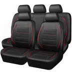 Black and Red CAR PASS Universal FIT Piping Leather Car Seat Cover, for