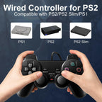 HaeBorl PS2 Controller, 2 Packs Wired Controller Compatible with PS2/PS2