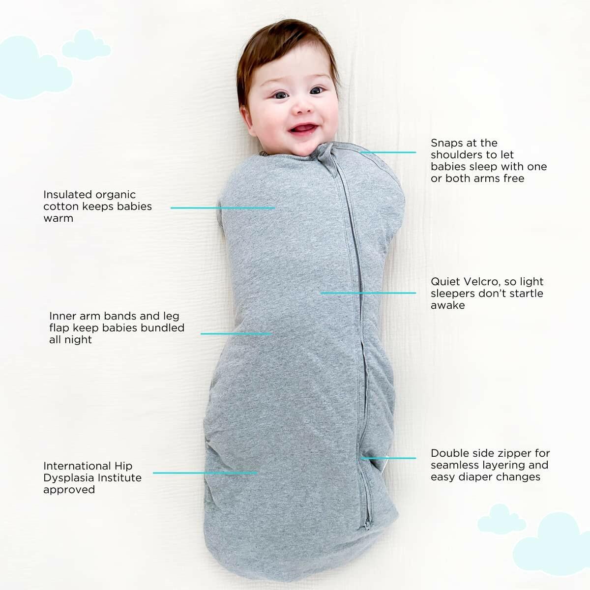 Happiest Baby Sleepea Comforter Swaddle - 100% Organic Cotton Baby Swaddle