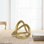 PUHOZN Modern Geometric Round Sculpture Gold Knot Statue Decor Tabletop