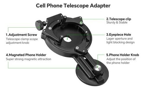 FANAUE Telescope Phone Adapter, Spotting Scope Smartphone Phone Mount for