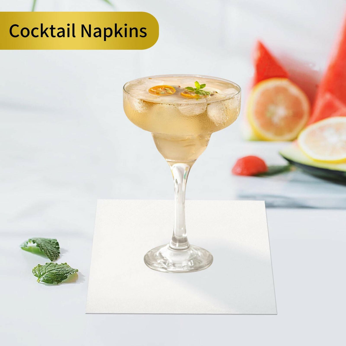 JOWLOT Cocktail Napkins - 1200 Count 2-Ply White Napkins Disposable, 4.5 x 4.5