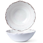 2 pieces Set LEHAHA Rustic White Melamine Large Serving Bowl,12 inches (130 OZ)