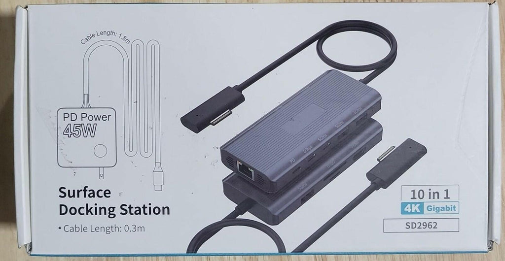 11-in-1 Surface Pro Docking Station, New Surface Dock 4K@60HZ HDMI, Surface