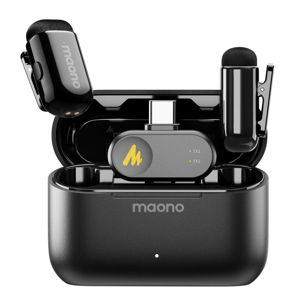 MAONO Wave T1 Mini Wireless Lavalier Microphone for iPhone 17 16 15 & Android