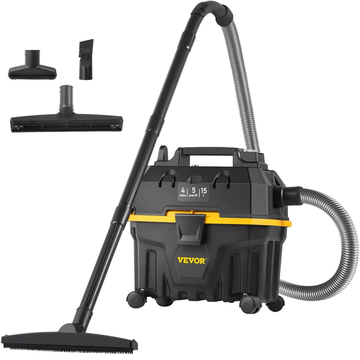 VEVOR Wet/Dry Vacuum Shop Vac 4 Gallon 5 Peak HP 3-in-1 Blower Portable
