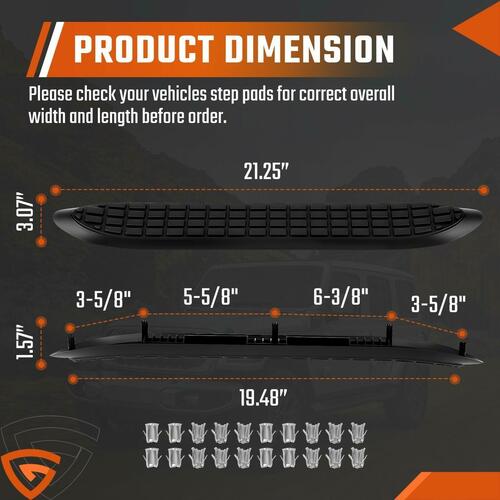 Replacement Step Pad for 3" Round Nerf Bars - Set of US SHIP