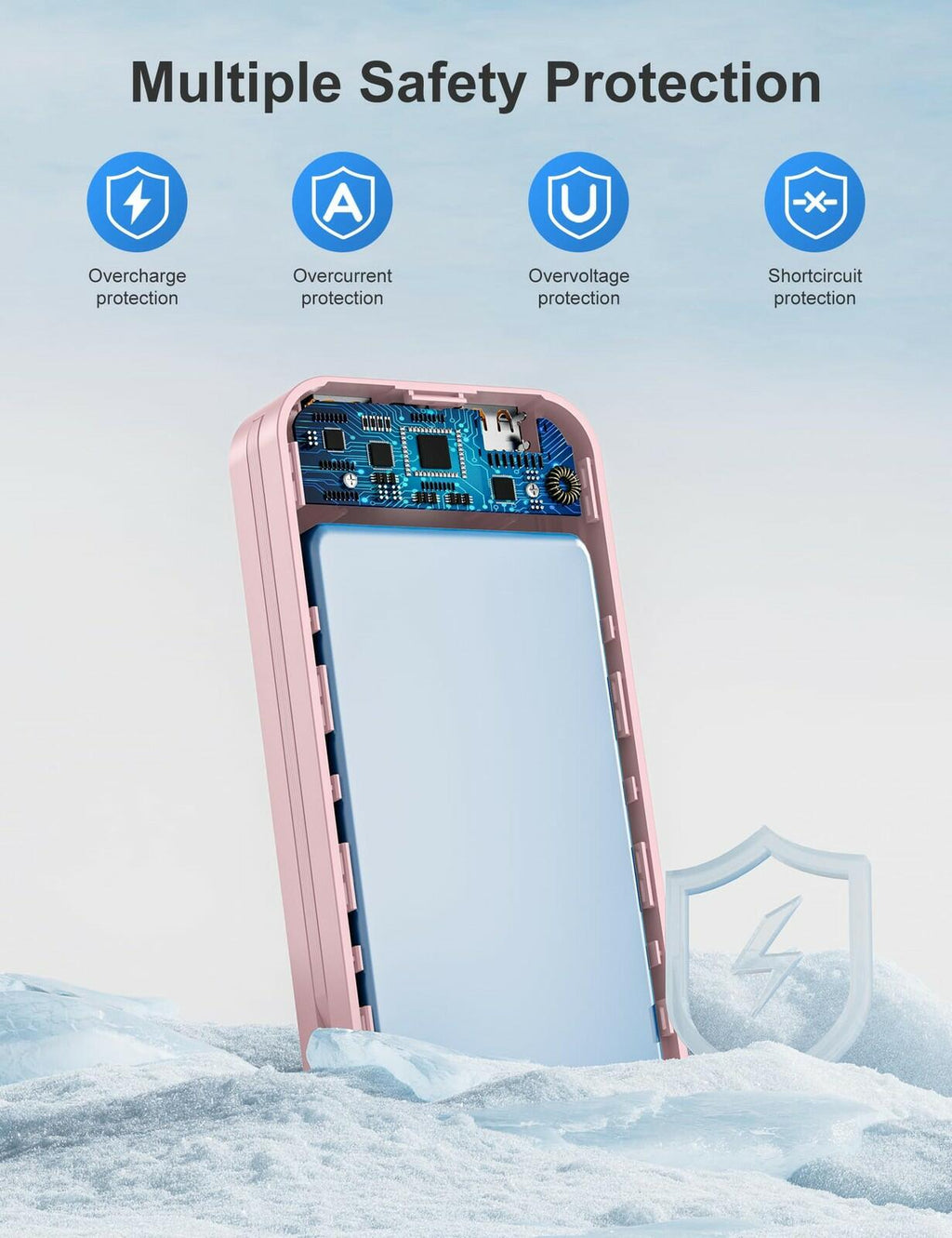 aonidi 20000mAh Ultra-Portable-Charger-Power-Bank PD20W with Built in Cables&AC