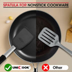 Unicook 2 Pack Flexible Silicone Spatula, Turner, 600F Heat Resistant, Ideal for