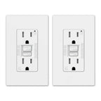 2 PACK ELEGRP GFCI Outlet 15 Amp, Self-Test GFI Electrical Outlet with Thinner