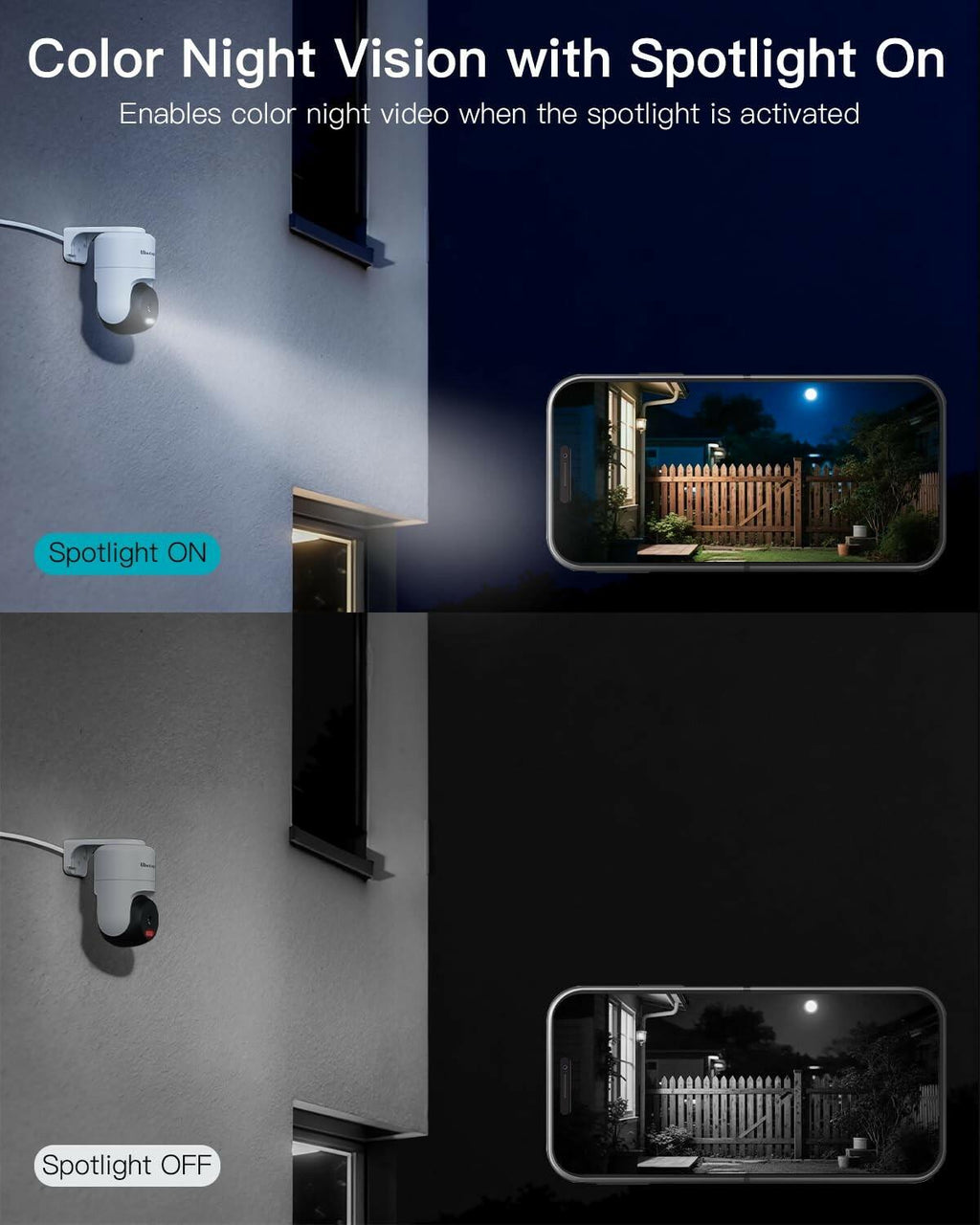 VIMTAG Pan/Tilt Outdoor Security Camera, 2.5K 4MP WiFi Home CCTV Camera, 360°