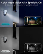VIMTAG Pan/Tilt Outdoor Security Camera, 2.5K 4MP WiFi Home CCTV Camera, 360°