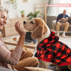 ALUZAEMO XXL Dog Hoodie for Large Meidum Small Dogs, Winter Plaid Fleece Warm