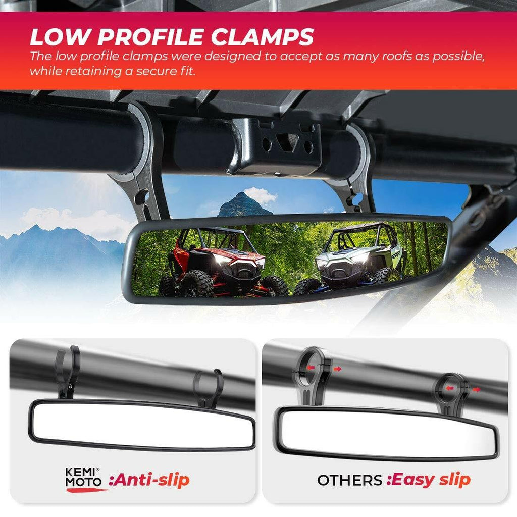 KEMIMOTO UTV Rearview Mirror, 15" UTV Race Convex Center Mirror with 3/4 1.75"