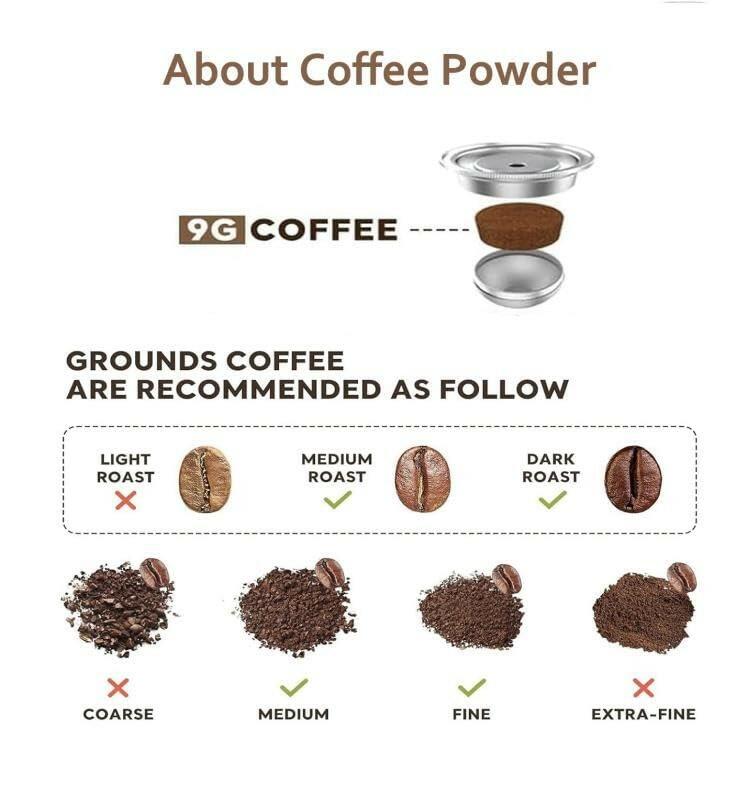 Stainless Steel Reusable Coffee Capsule, Metal Refillable Coffee Pod Brewing