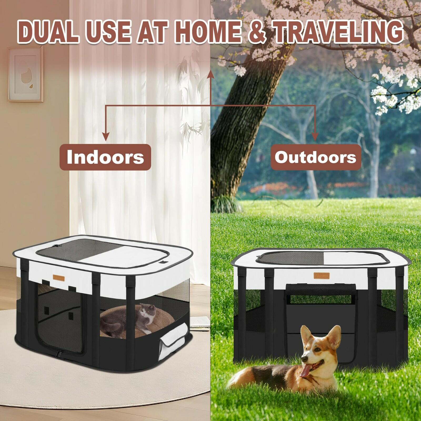Dog Playpen - Foldable Cat Play Pens for Pubby, Kitten, Rabbit, Portable Pet