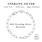 Treasure Bender S925 Sterling Silver Paperclip Chain Bracelets for Women -