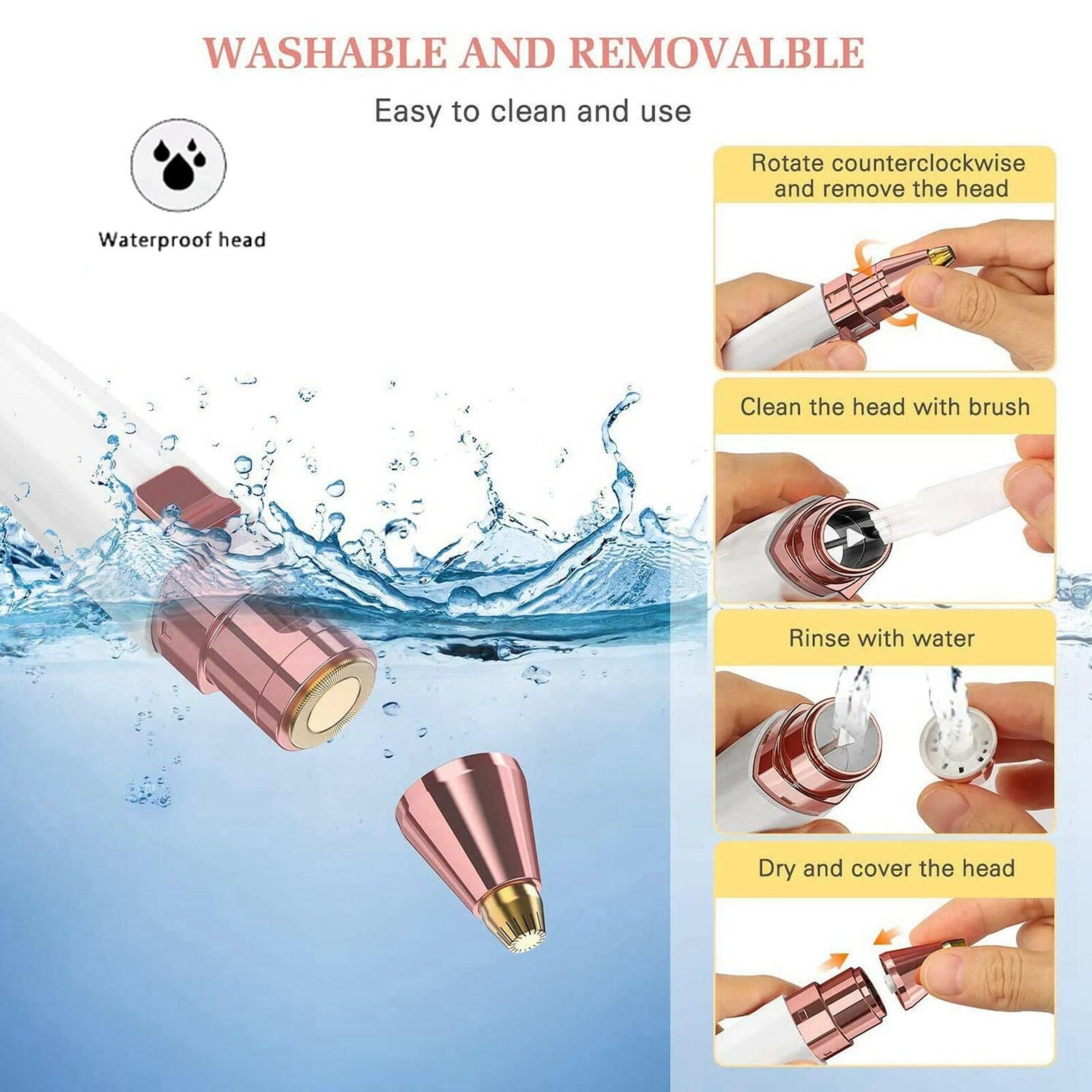 Facial Hair Remover for Women Nose Hair Trimmer Rechargeable 2-1 Eyebrow Razor