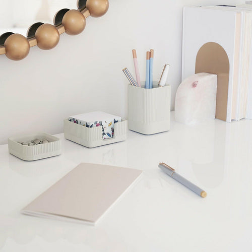 Aesthetic Desk Organizer Set of 3 For Your Office - Sturdy Concrete Desktop