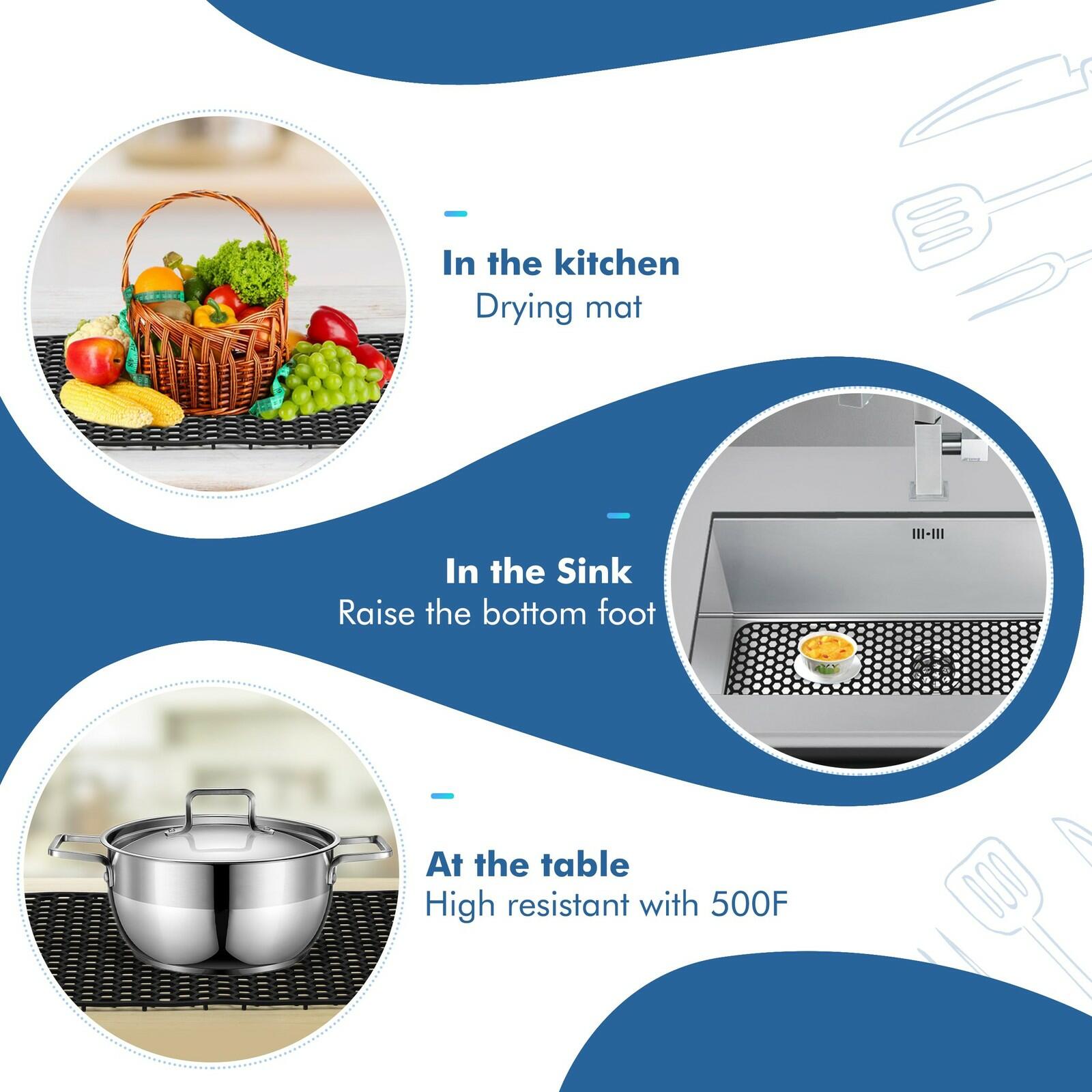 Bestjing Silicone Sink Protectors for Kitchen Sink - 28.4"x 14.3" Kitchen