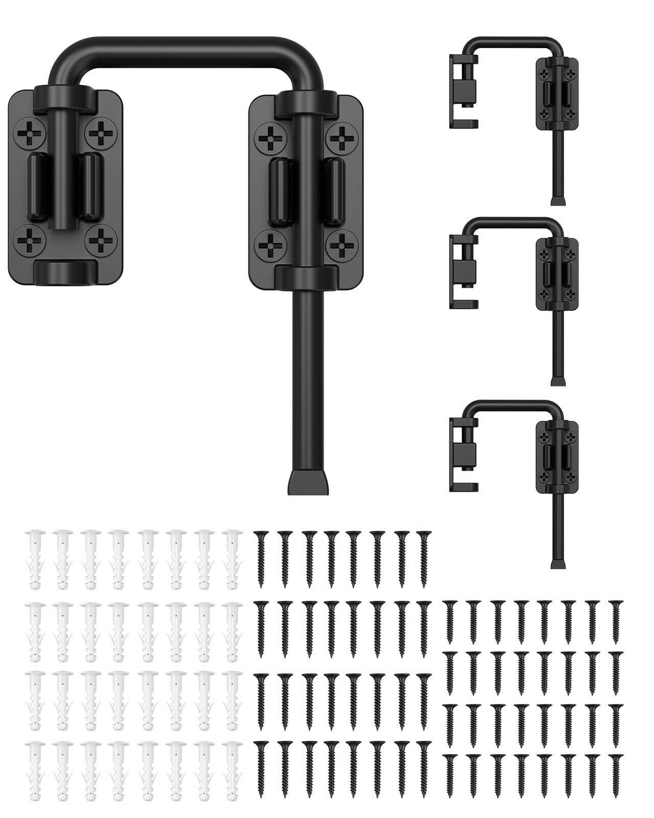 4 psc MeBantoo 2.36 Inch U Patio Sliding Door Loop Lock Latch - Stainless Steel