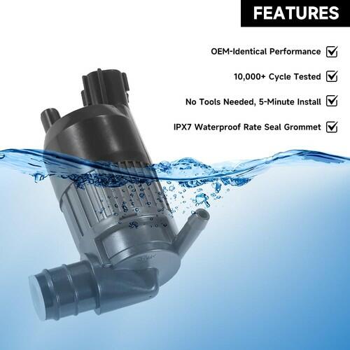 Windshield Washer Pump with Grommet for Ford Taurus/Fusion/Ranger for Ford F-150