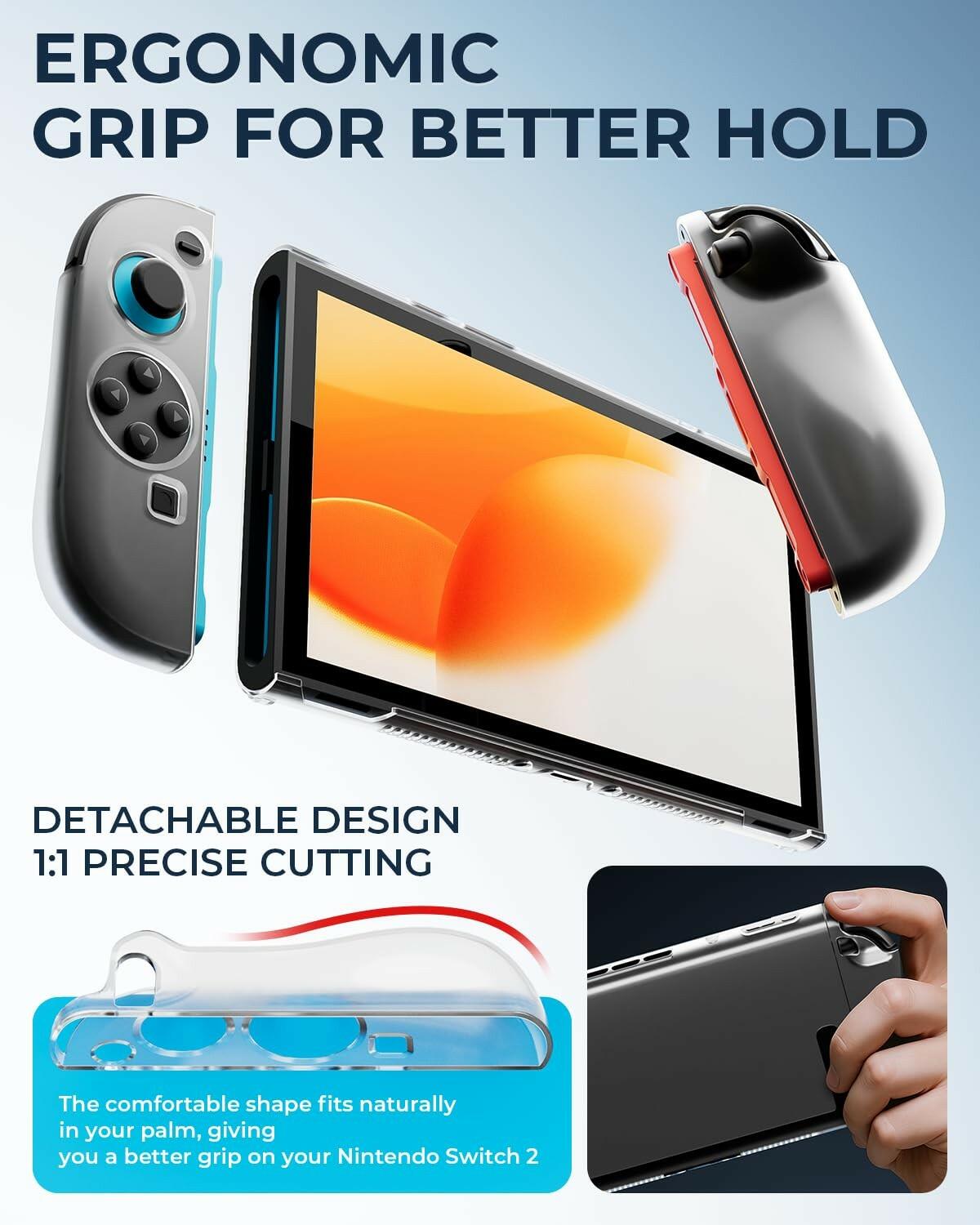 Pro Controllers Accessories Bundle for Nintendo Switch 2 18-in-1: Carrying Case,