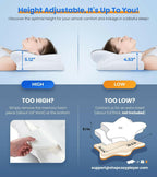 Ultra Pain Relief Cooling Pillow for Neck Support, Adjustable Cervical Pillow