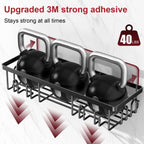 2 PACK Getsrichfc Adhesive Shower Caddy, Shower Shelves with 16 Hooks, Rustproof