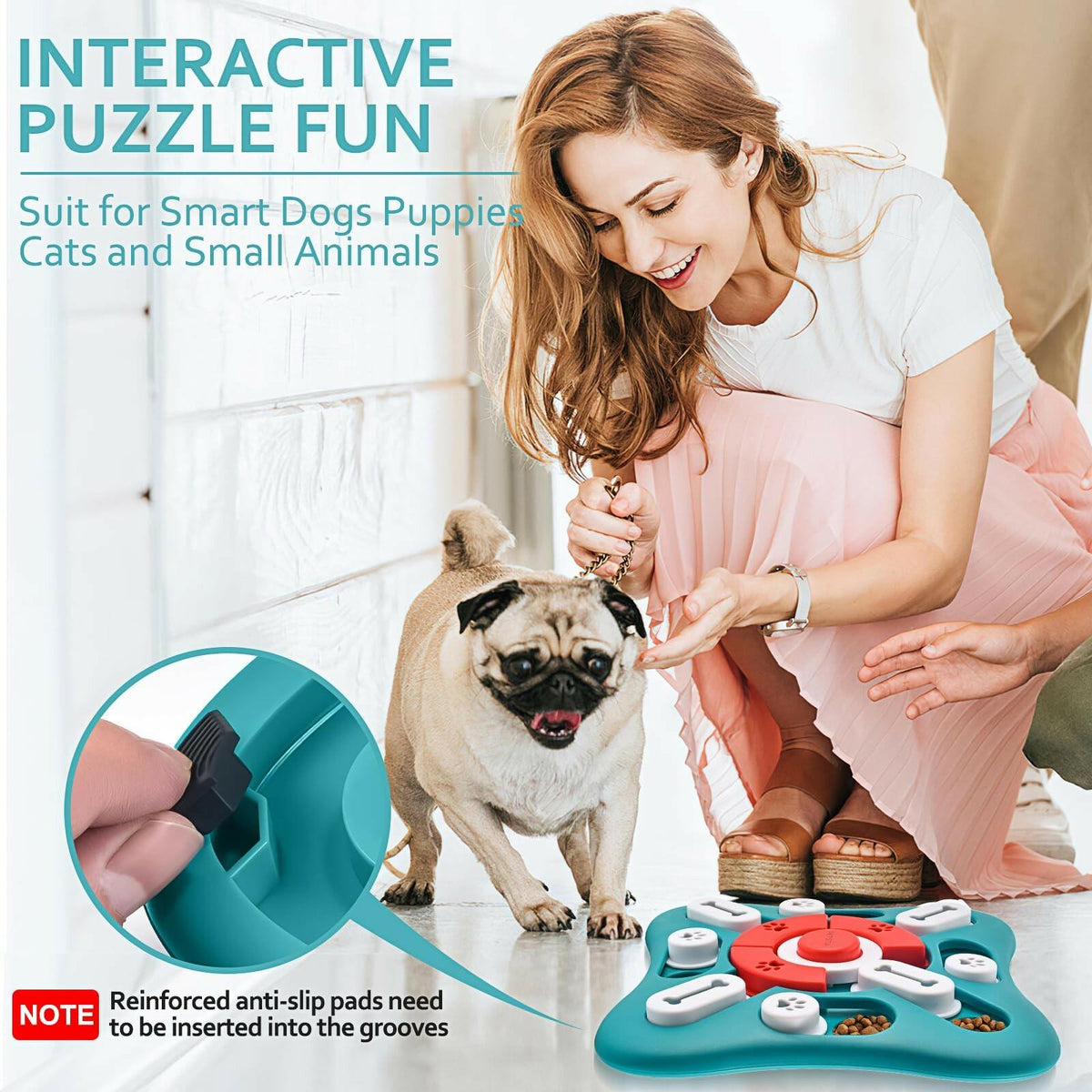 PETSTA Dog Puzzle Toys, Treat Dispensing Dog Enrichment Toys for IQ Training and