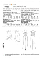Vogue Patterns V1539 Misses' Banded, Asymmetrical-Hem Tunic and Flared-Leg