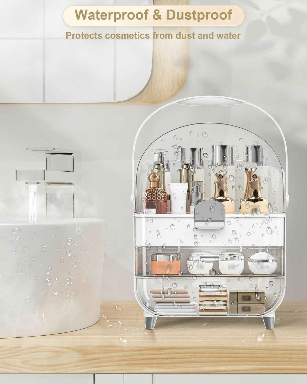Makeup Organizer Countertop, Skincare Holder Bathroom Counter Organizer, Storage