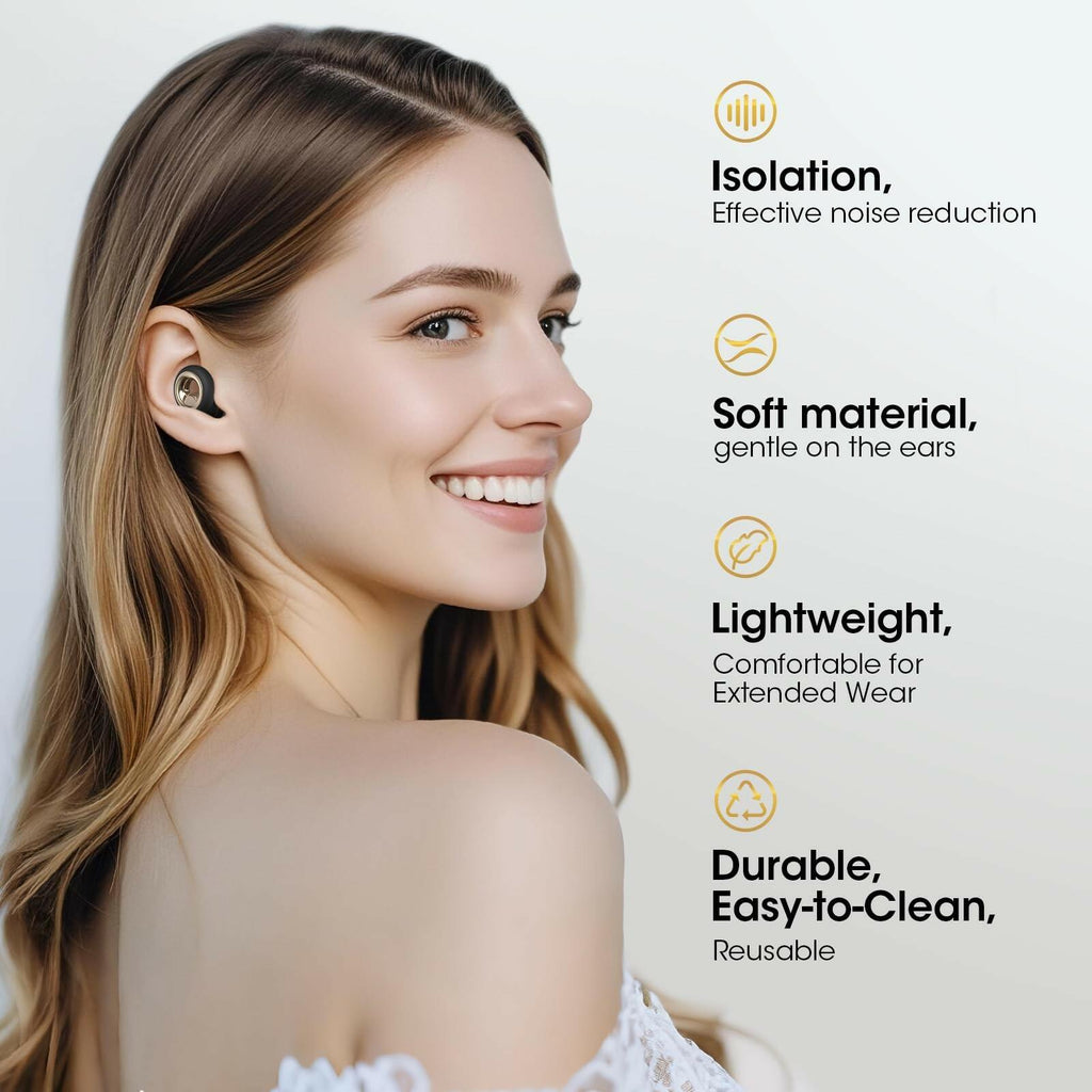 Vosaf Ear Plugs for Sleeping, 45dB Silicone Ear Plugs for Noise Reduction,