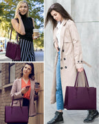 LOVEVOOK 15.6 Inch Laptop Bag for women, Large Waterproof PU Leather Work