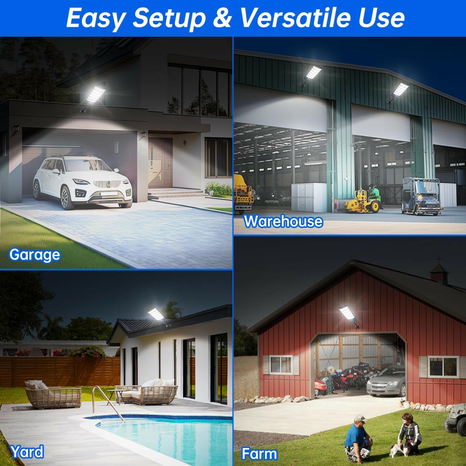1 Pack Street Solar Lights Outdoor Heavy Duty 6500K LED Motion Sensor